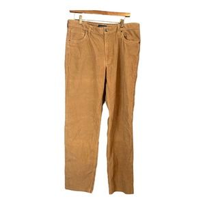 Lands’ End Men’s Traditional Fit Tan‎ Corduroy Pants Size 35x33 Flat Front